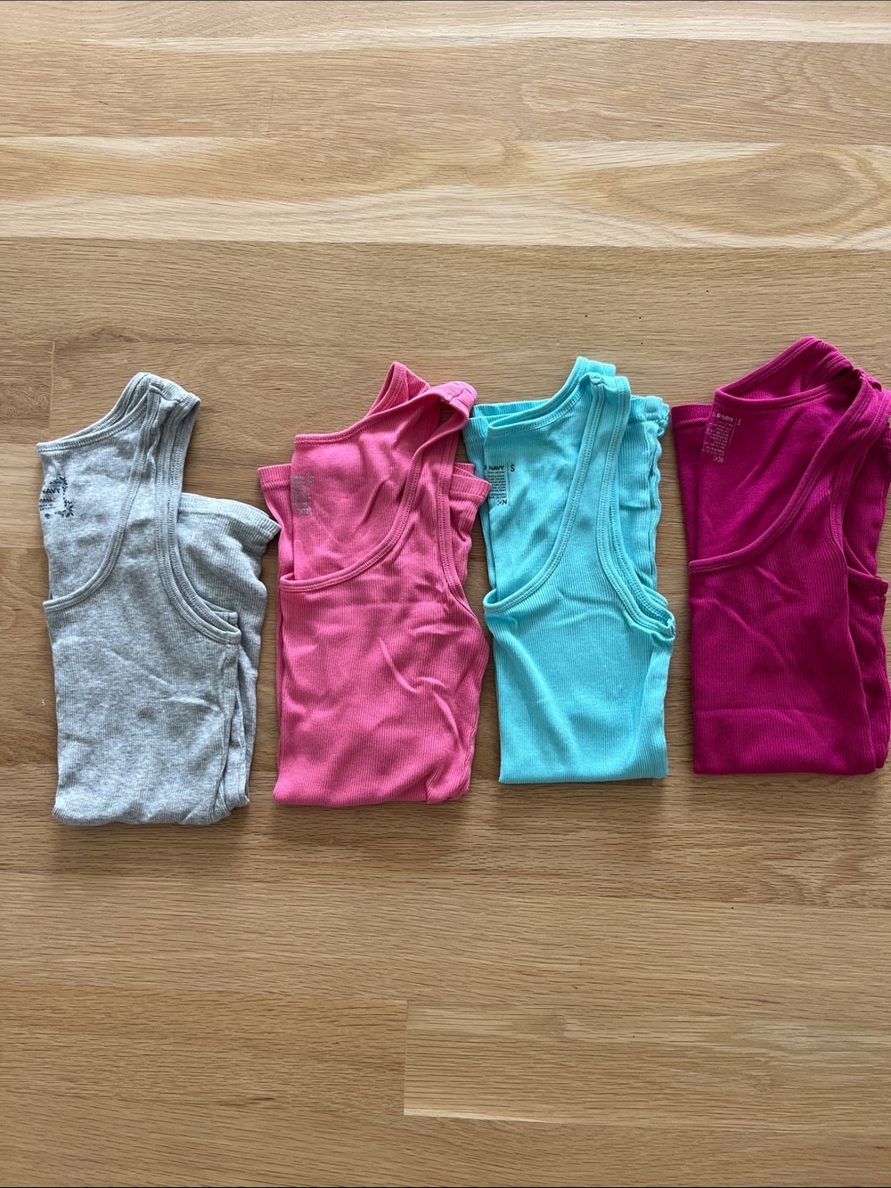 Old Navy Tank Tops (4) - Gray, Pink, Aqua, Fuchsia